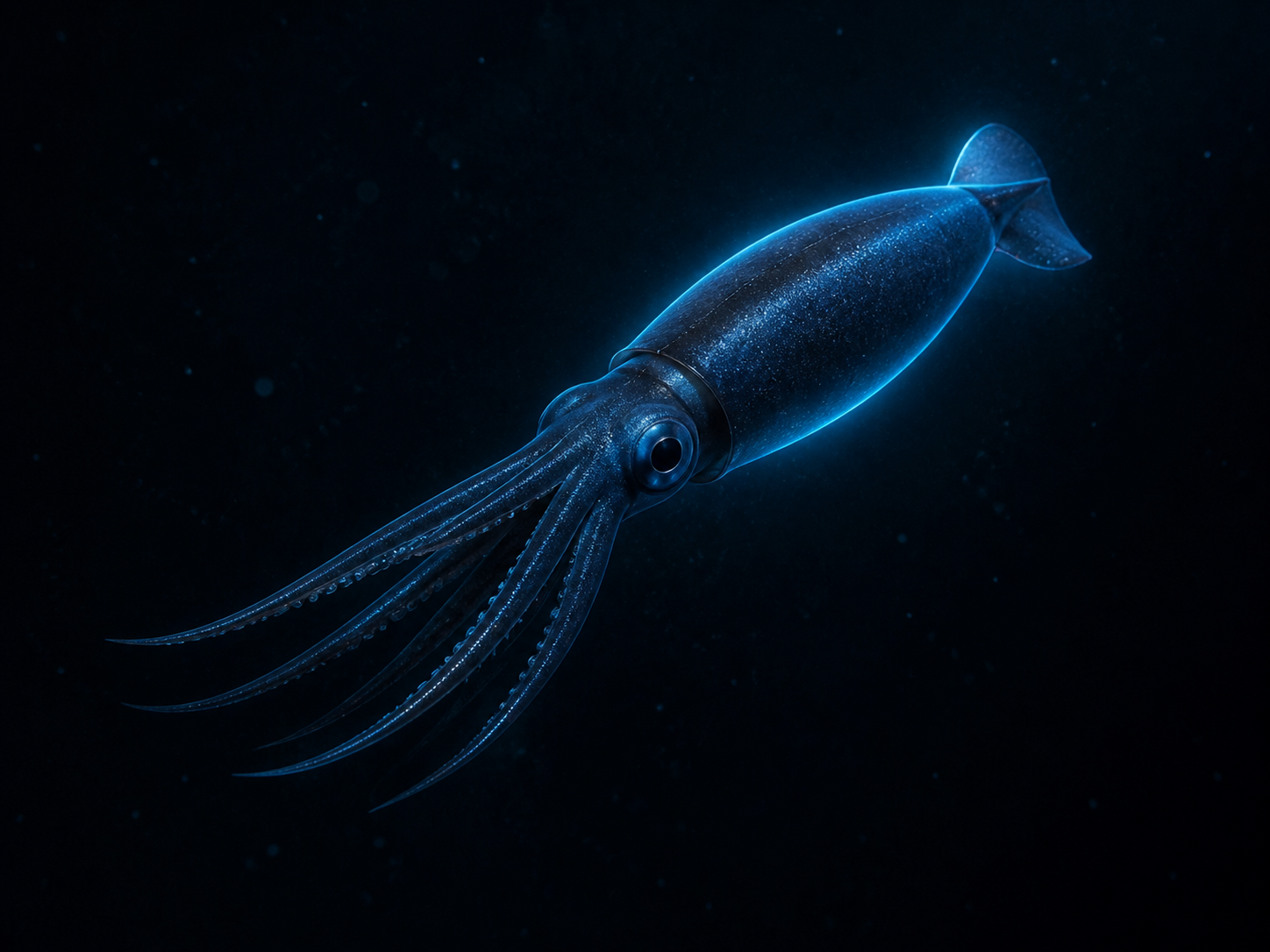 Cobalt Halo Squid in its Pelagea depth environment