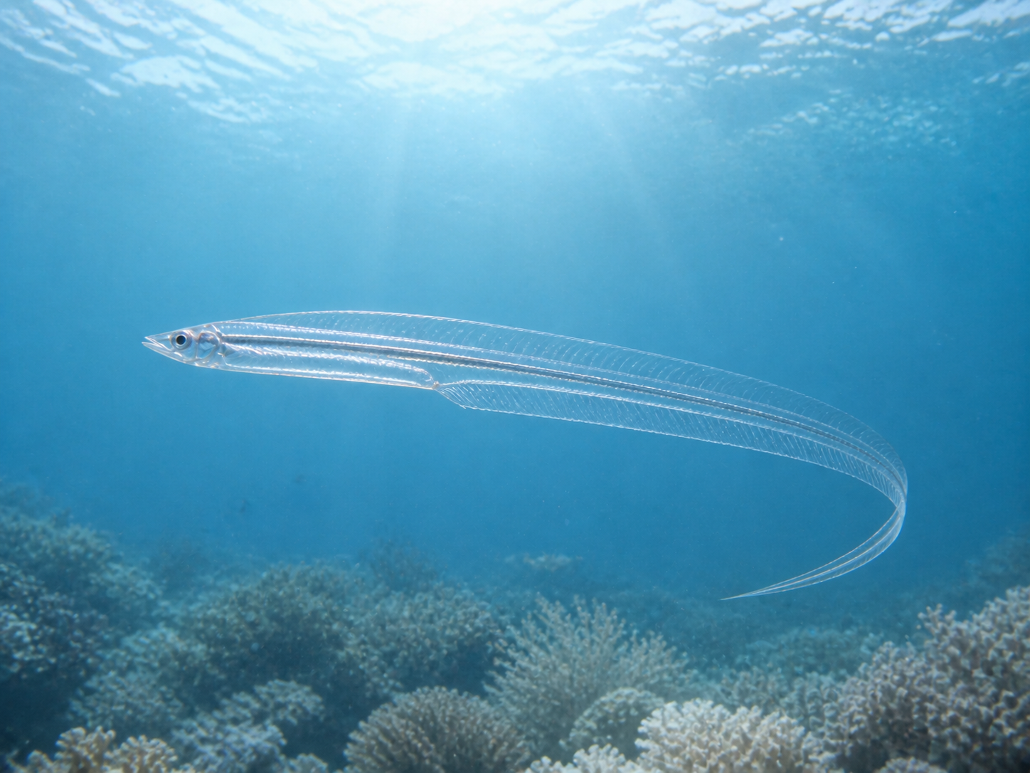 Glass Ribbonfish in its Pelagea depth environment