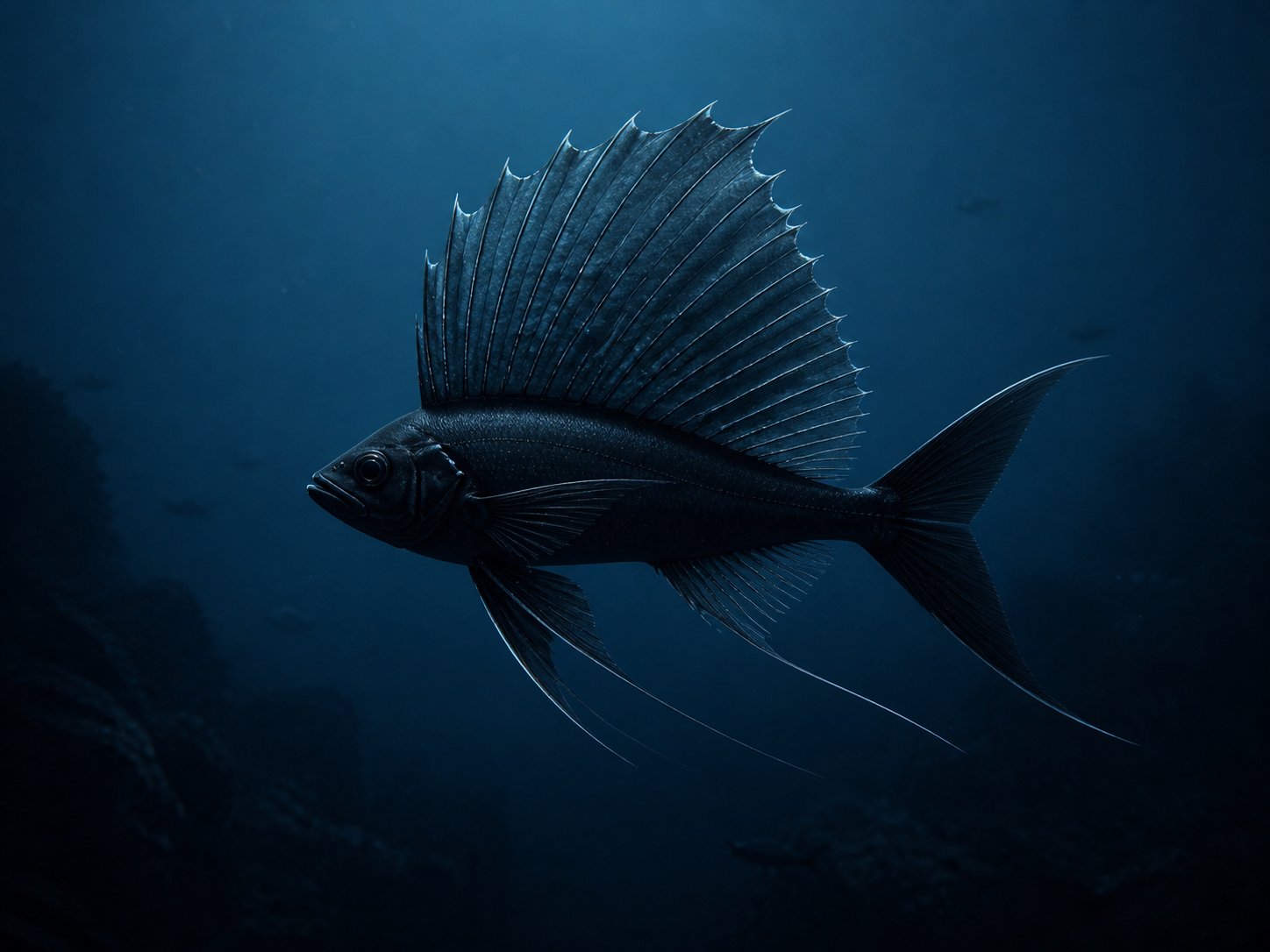 Nocturne Sailfin in its Pelagea depth environment