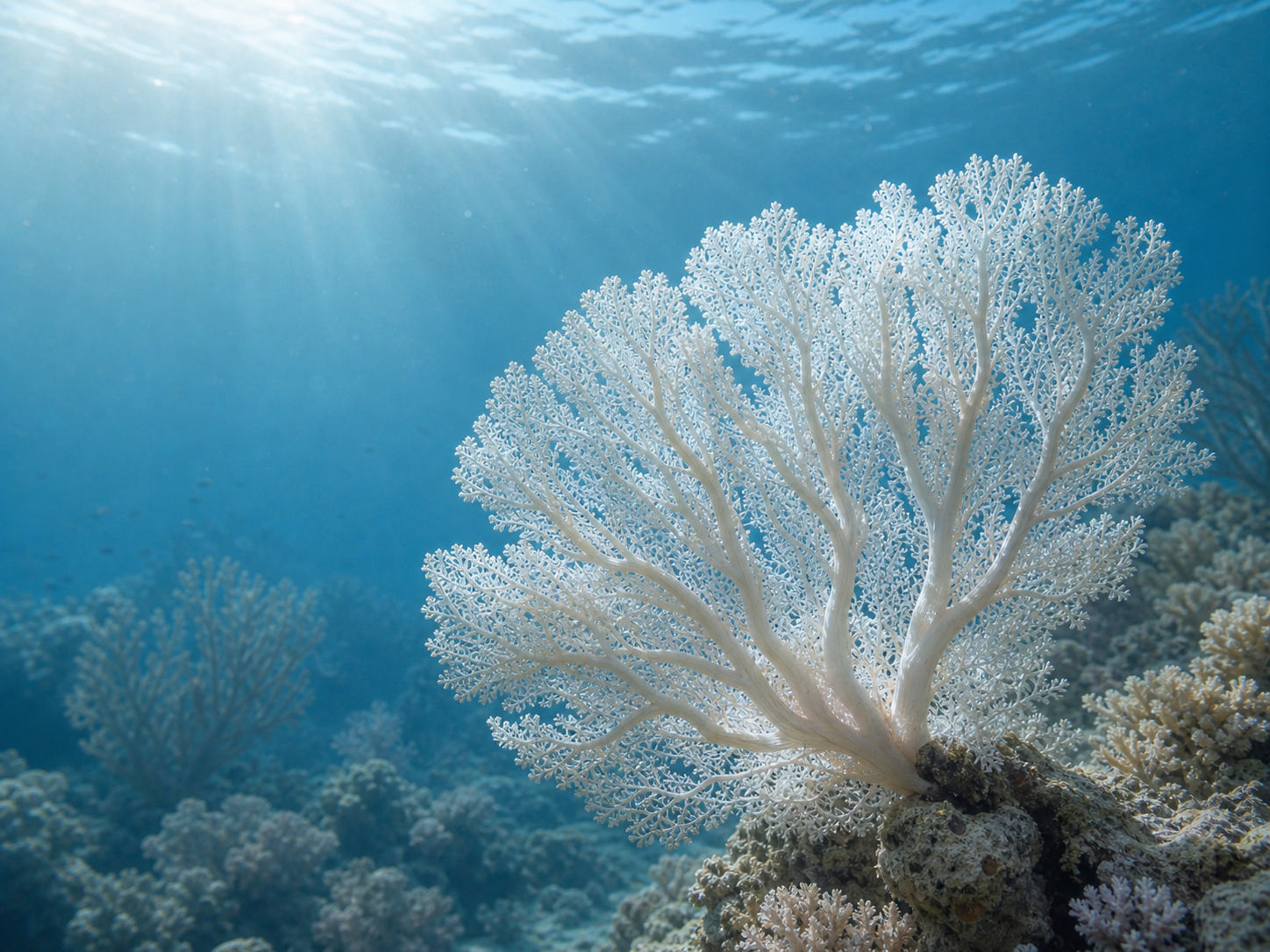 Opaline Coral Fan in its Pelagea depth environment